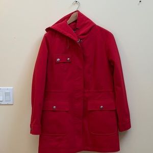 Women’s Red Spring Coat lightly lined.